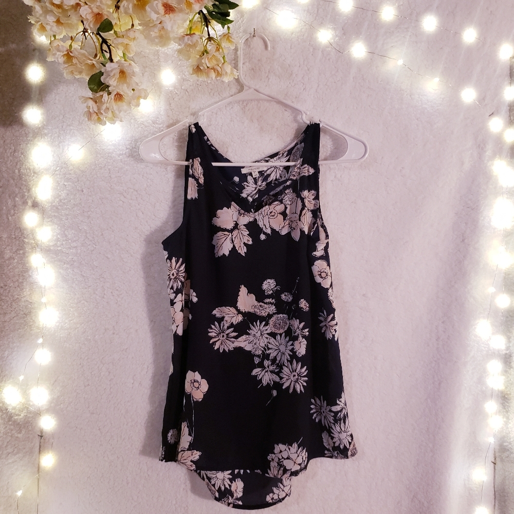 Maurices Navy Floral Tank Top